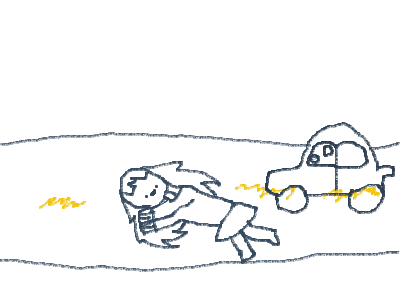 im waiting for someone to run over me.