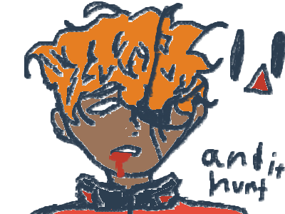 A long time ago a rock was thrown at me lip