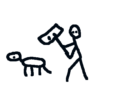 i was chaising my DOG with a SHOVEL