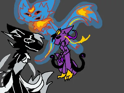 my three characters with more than one tail