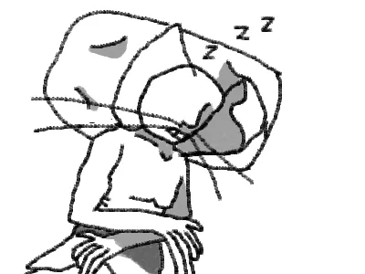 Blind man sleep