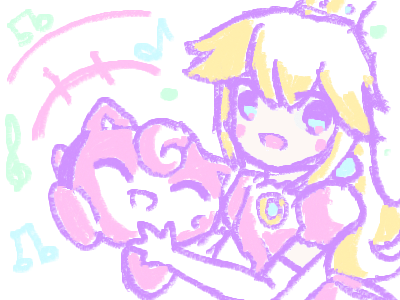 a peach and a balloon