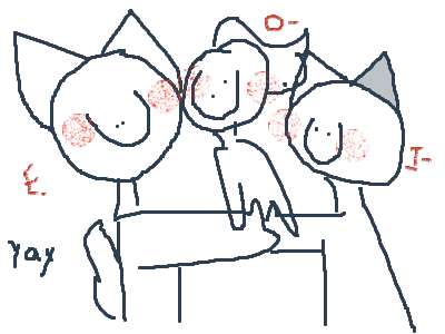 Me, Maki, and Bubbles in a 30sec drawing