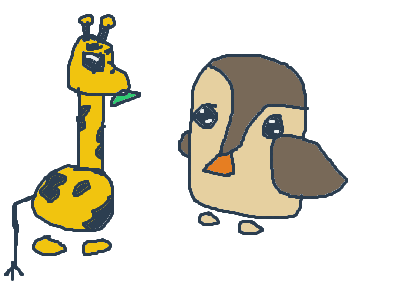 owl and giraffe