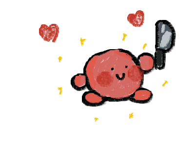 kirby with a knife <3