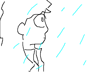 standing in the rain