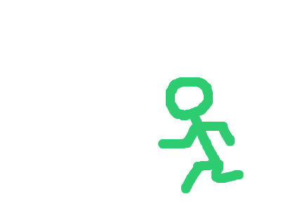 Green stick figure running