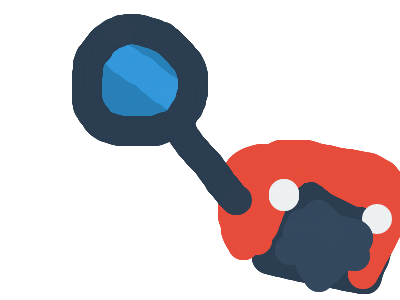 MAGNIFYING GLASS TILTED LEFT/RIGHT