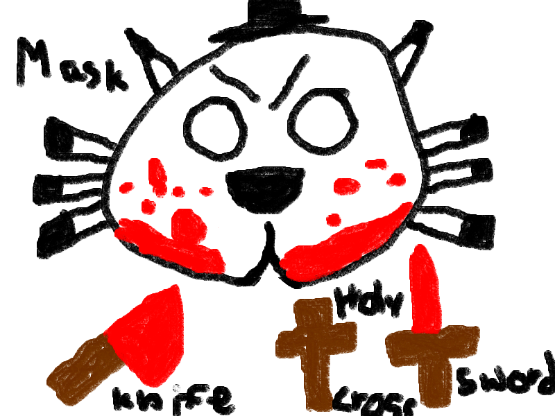 I tried my best to traw what my mask looks like.