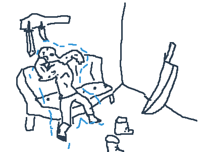 super punch splosion guy chilling at home