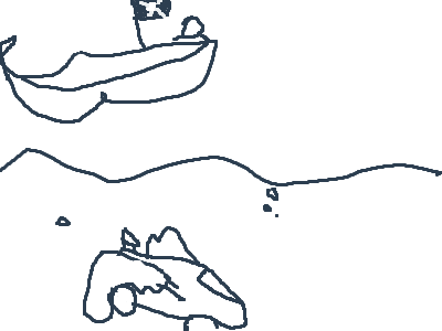 Car with wings underwater