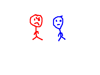 red hates blue