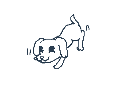 dog wagging its tail