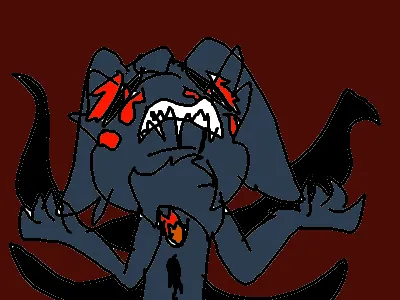 Art (he got stabbed in the stomach+black blood)