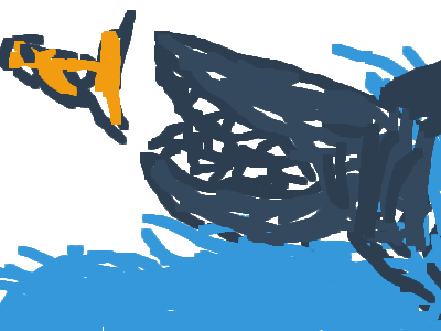 shark and a goldfish