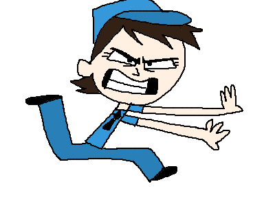 Cartoon Police Woman Running