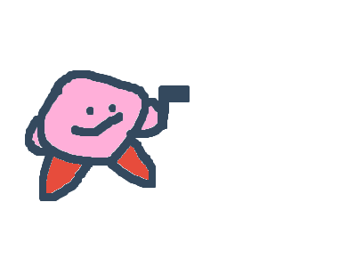 Kirby with a gun