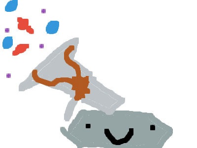 Rocky with a cannon cannon and inky with a candy c