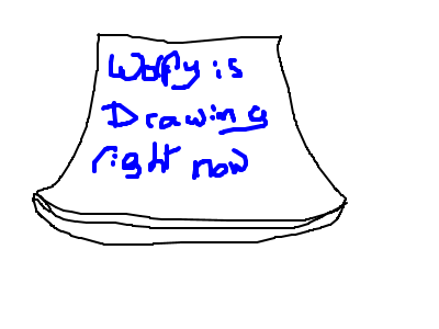 Wolfy is drawing right now