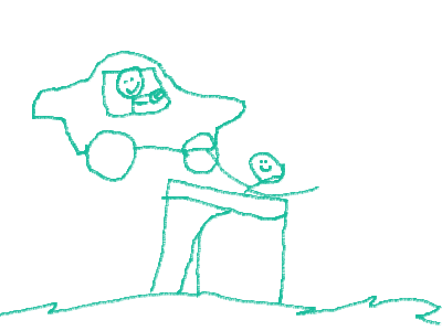 stickman doing limbo while lifting car