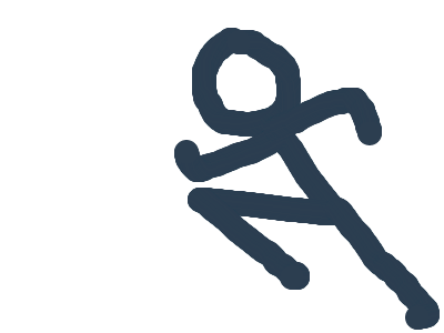 Tried to animate Stick Figure walking with no mous
