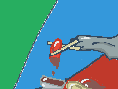 Cat eating Raw fish??