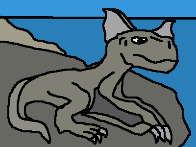 A resting mountain wyvern