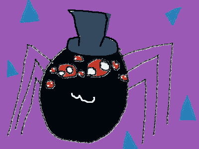 Spider with a frickin top hat!!