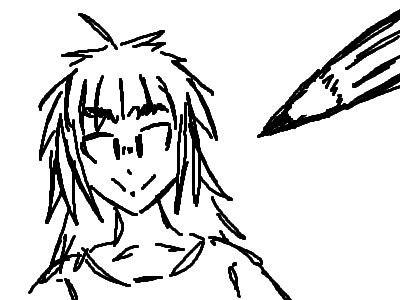 so cool man draws a woman with bushy brows