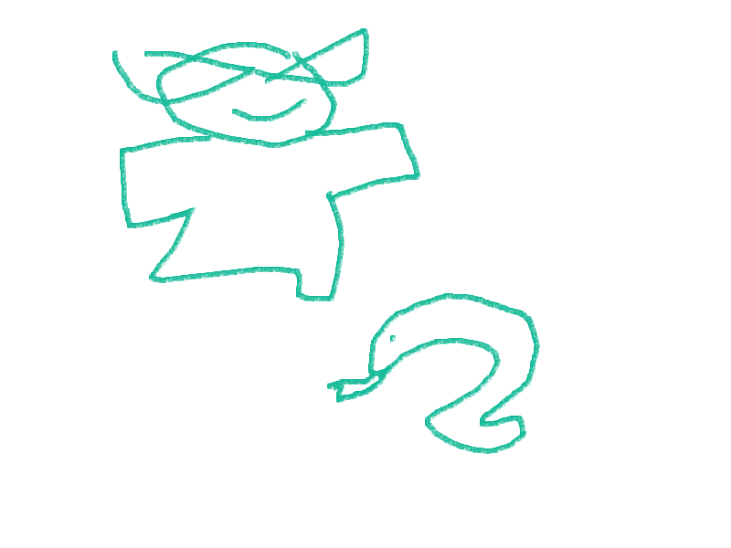 my friend made scribbles and i drew something