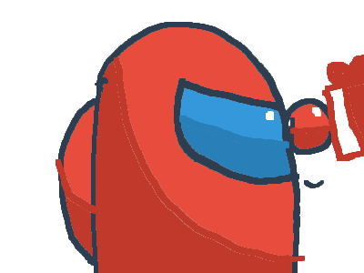 among us person opens his presnt before chrismas