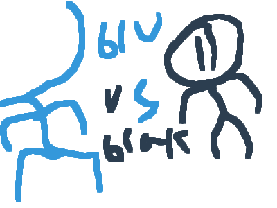 black vs blue fighting animation
