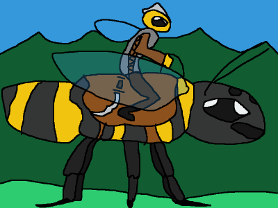 Giant bee rider