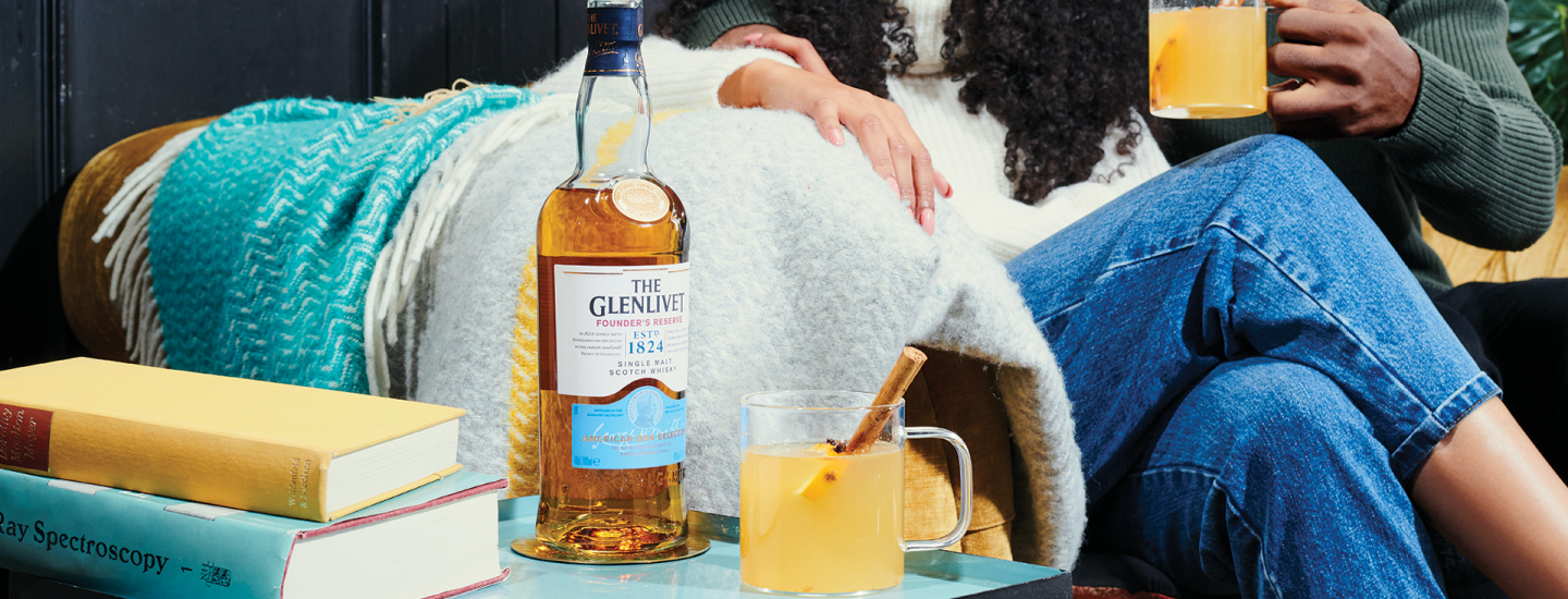 The Glenlivet A couple enjoying The Glenlivet Founders and a Hot Toddy Cocktail