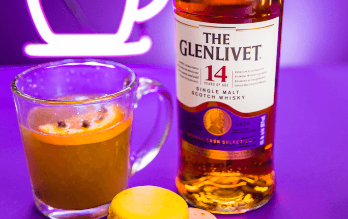 Spiced Cider Cocktail with The Glenlivet 14 Year Old bottle Spiced Cider Cocktail with The Glenlivet 14 Year Old bottle