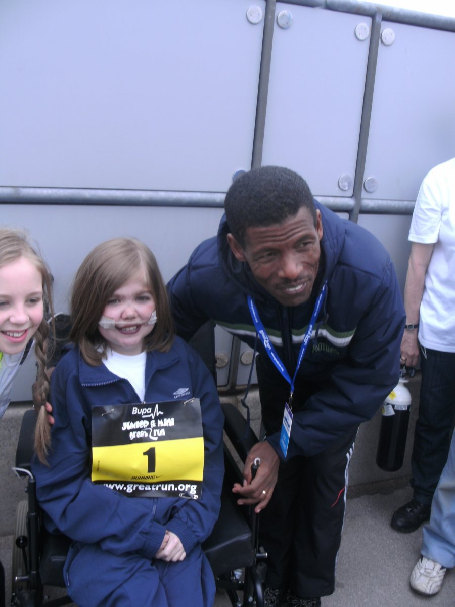 Kirsty Howard with Haile Gebrselassie