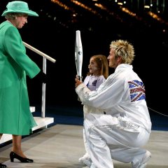 Queen Elizabeth & David Beckham with Kirsty