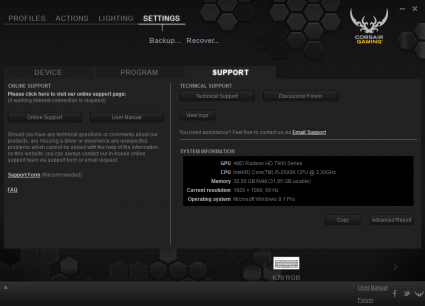 Corsair K70 RGB Review CUE 8