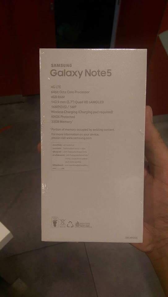 Note 5 Box back