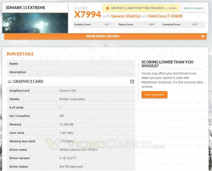 GeForce GTX TITAN FireStrike Extreme