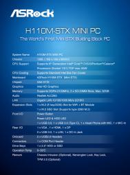 asrock mini Stx mobo barebone specs