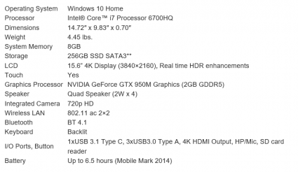 Ativ Pro specs