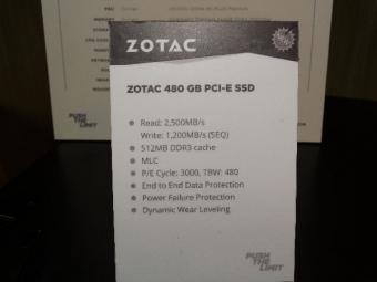 Zotac PCIe SSD specs