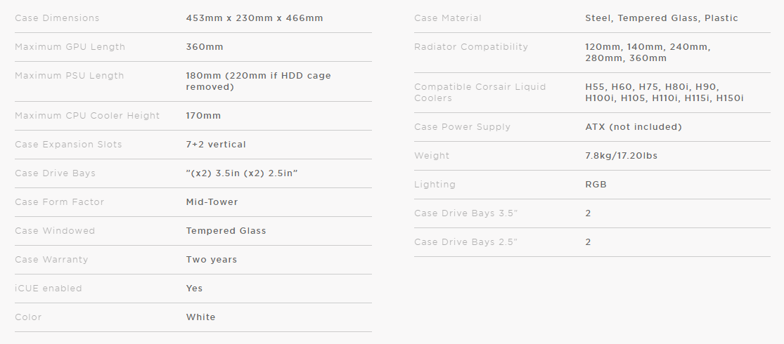 corsair icue 4000x rgb specifications.PNG