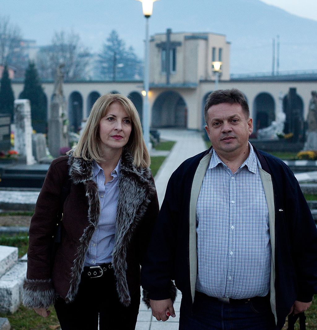 Belma and Sead in a graveyard