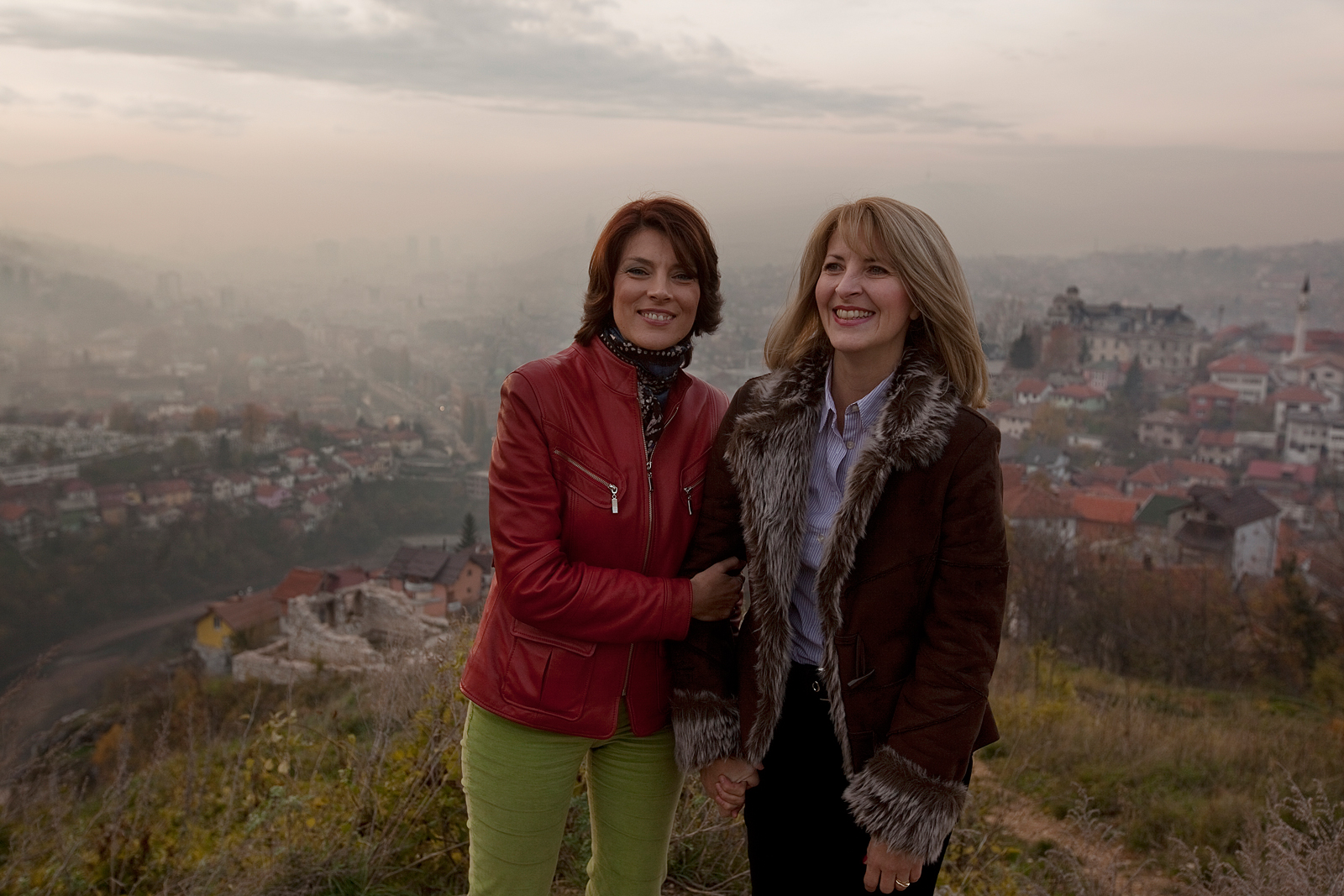 Dragana and Belma on the hills laughing