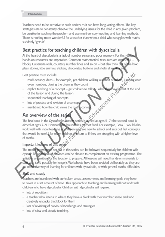 Dyscalculia Matters: Book 1 Dyscalculia Matters: Book 1