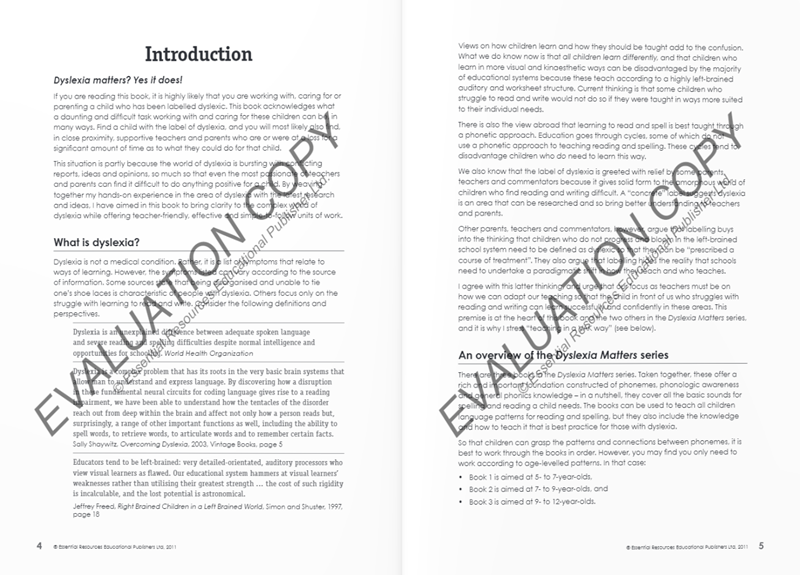 Dyslexia Matters: Book 1 Dyslexia Matters: Book 1