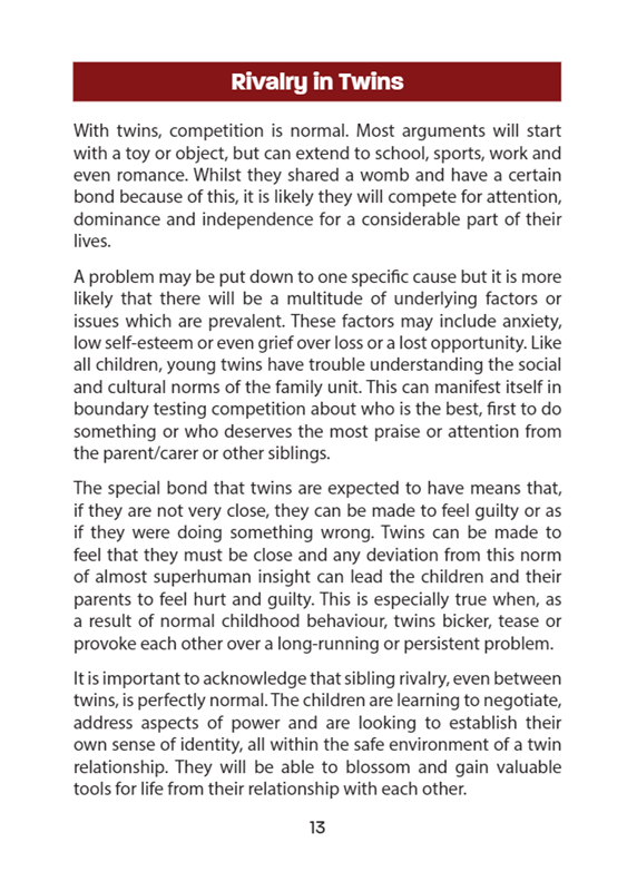 Helpful Handbooks for Parents, Carers and Professionals: Sibling Rivalry Helpful Handbooks for Parents, Carers and Professionals: Sibling Rivalry