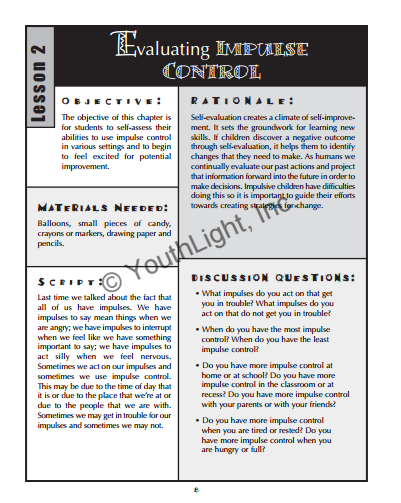Impulse Control Activities & Worksheets for Elementary School Students with CD Impulse Control Activities & Worksheets for Elementary School Students with CD